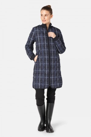 Ilse Jacobsen art06tartan Ytterklær Dame Marineblå | 8092367-BD