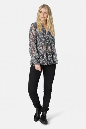 Ilse Jacobsen crea1107pan Shirts Dame Svarte | 0516238-PA