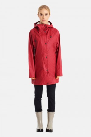 Ilse Jacobsen rain87 Regnjakker Dame Dyp Rød | 8960374-BR