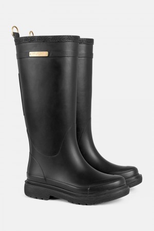 Ilse Jacobsen rub350 Rainboots Long Dame Svarte | 7128960-NP