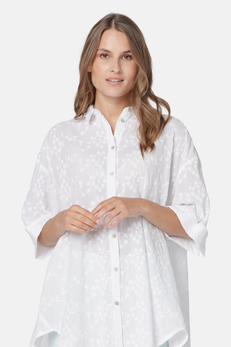 Ilse Jacobsen cot1048fleur Shirts Dame Hvite | 0912567-KB