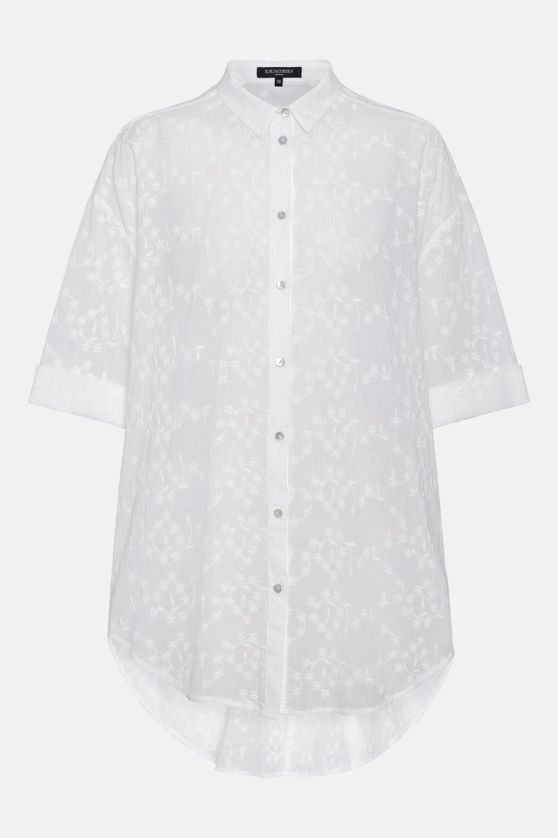 Ilse Jacobsen cot1048fleur Shirts Dame Hvite | 0912567-KB