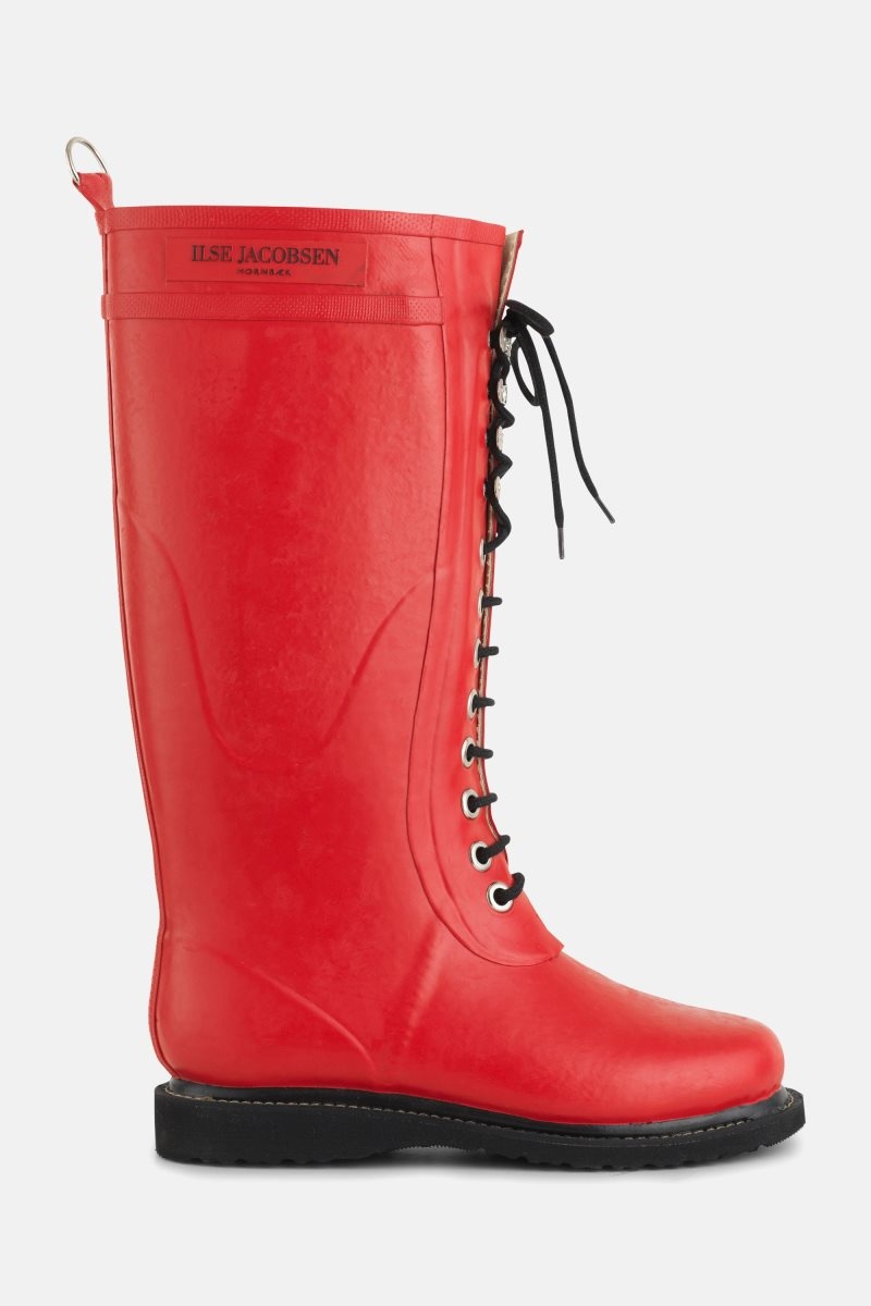 Ilse Jacobsen rub1 Rainboots Long Dame Dyp Rød | 2069571-RU