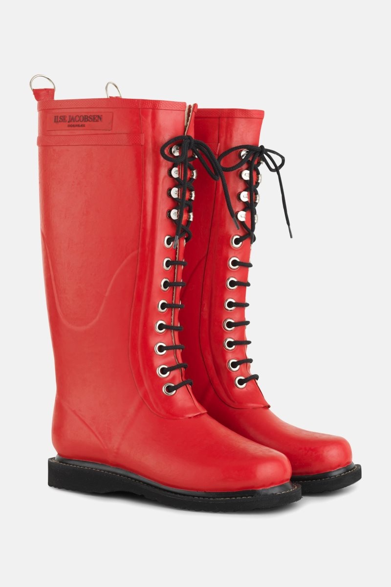 Ilse Jacobsen rub1 Rainboots Long Dame Dyp Rød | 2069571-RU