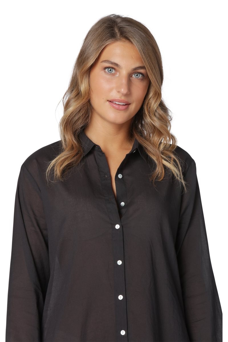 Ilse Jacobsen voile1047 Shirts Dame Svarte | 5260384-OR