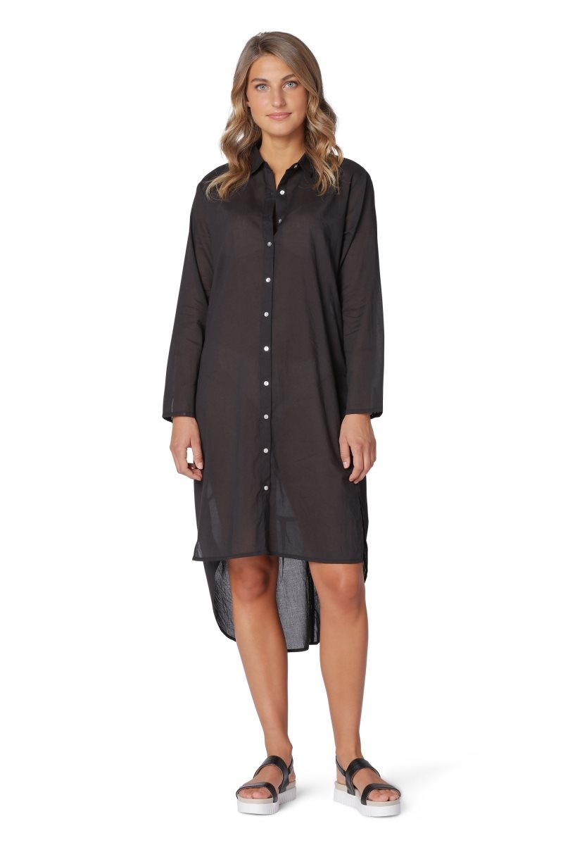 Ilse Jacobsen voile1047 Shirts Dame Svarte | 5260384-OR